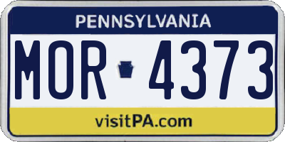 PA license plate MOR4373
