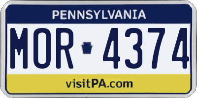 PA license plate MOR4374