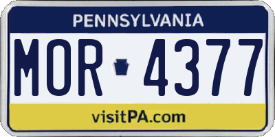 PA license plate MOR4377