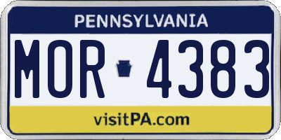PA license plate MOR4383