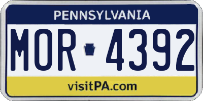 PA license plate MOR4392