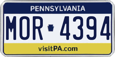 PA license plate MOR4394