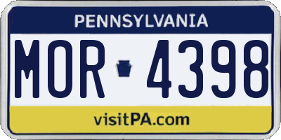PA license plate MOR4398