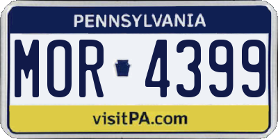 PA license plate MOR4399