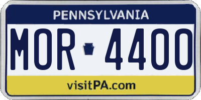 PA license plate MOR4400