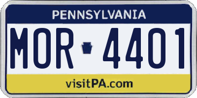 PA license plate MOR4401