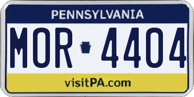 PA license plate MOR4404