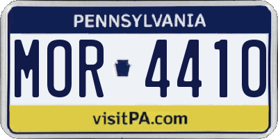 PA license plate MOR4410