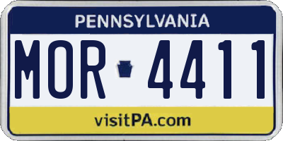 PA license plate MOR4411