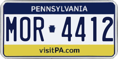 PA license plate MOR4412