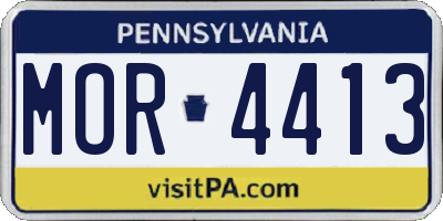 PA license plate MOR4413