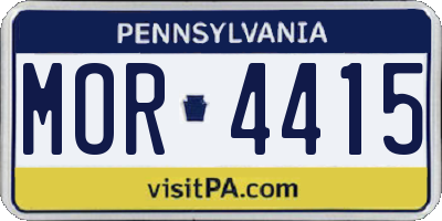 PA license plate MOR4415