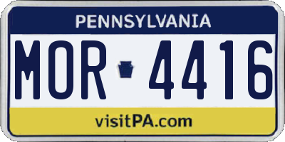 PA license plate MOR4416
