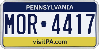 PA license plate MOR4417