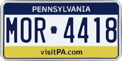 PA license plate MOR4418