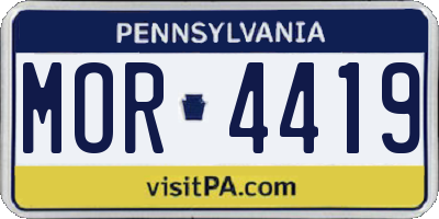 PA license plate MOR4419