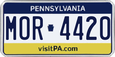 PA license plate MOR4420