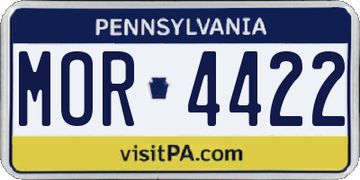 PA license plate MOR4422
