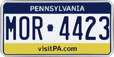 PA license plate MOR4423