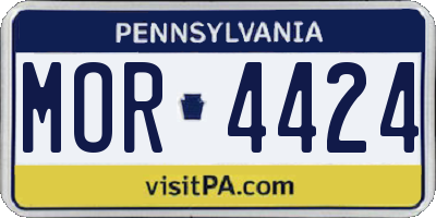 PA license plate MOR4424