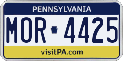 PA license plate MOR4425