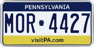 PA license plate MOR4427