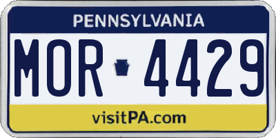 PA license plate MOR4429