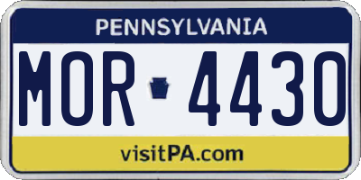 PA license plate MOR4430
