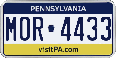 PA license plate MOR4433
