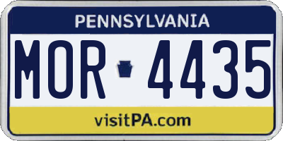 PA license plate MOR4435