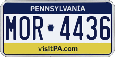 PA license plate MOR4436