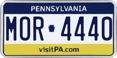 PA license plate MOR4440
