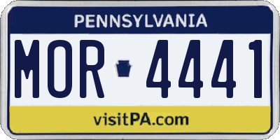 PA license plate MOR4441