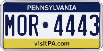 PA license plate MOR4443