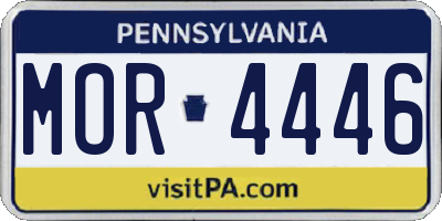 PA license plate MOR4446