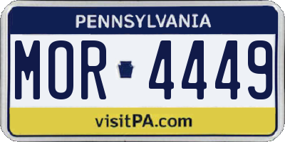 PA license plate MOR4449