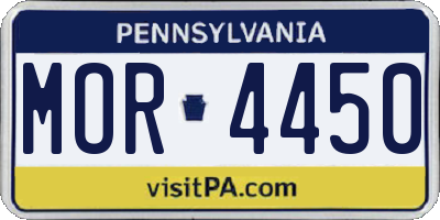 PA license plate MOR4450