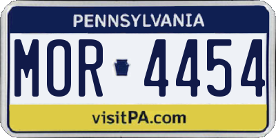 PA license plate MOR4454