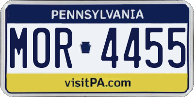 PA license plate MOR4455