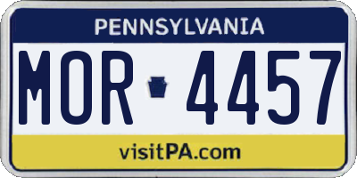 PA license plate MOR4457