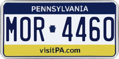 PA license plate MOR4460