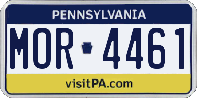 PA license plate MOR4461