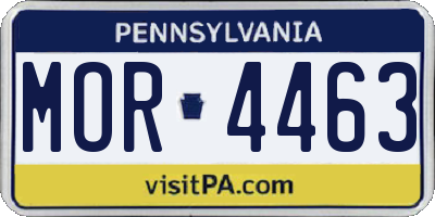 PA license plate MOR4463