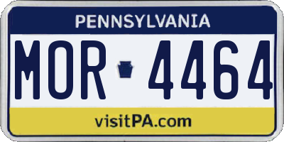 PA license plate MOR4464