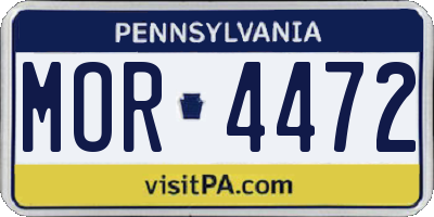 PA license plate MOR4472