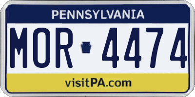 PA license plate MOR4474