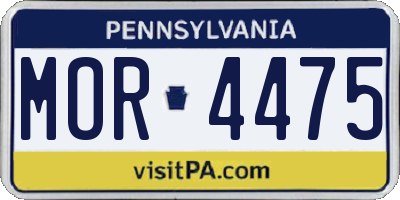 PA license plate MOR4475