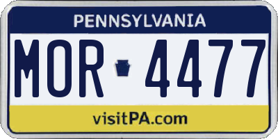 PA license plate MOR4477