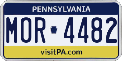 PA license plate MOR4482