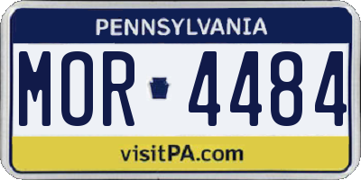 PA license plate MOR4484